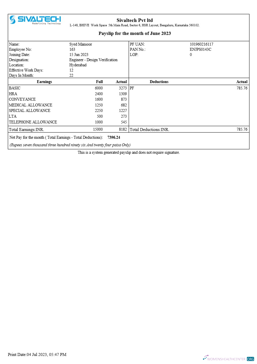 Download Sivaltech payslip template in Word and PDF formats.pdf, 1 Photoshop template